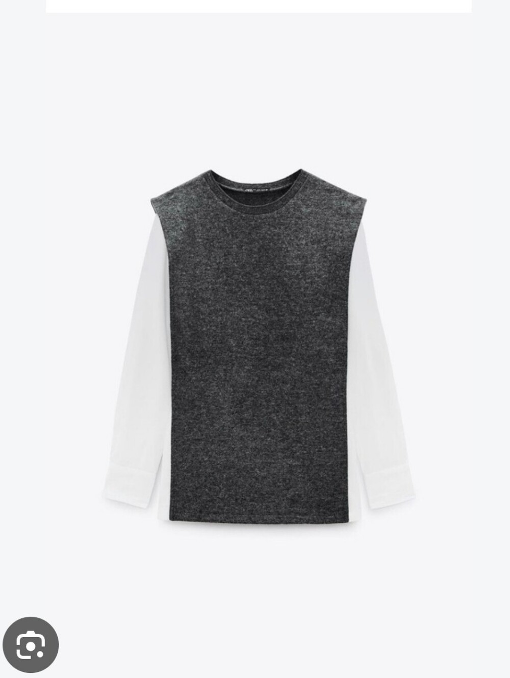 Zara combination Top with wool blend fabric Size Small Womens